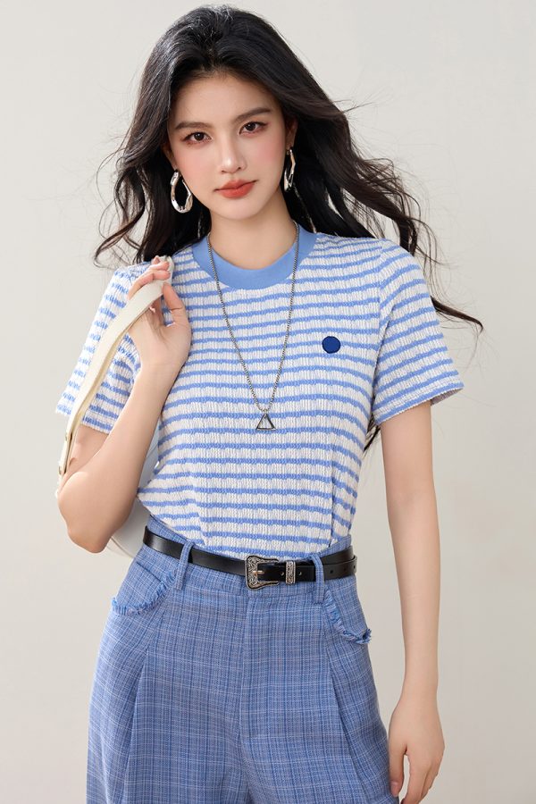 Slim summer T-shirt niche stripe tops for women